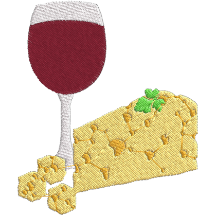 Matriz de Bordado Queijo e Vinho